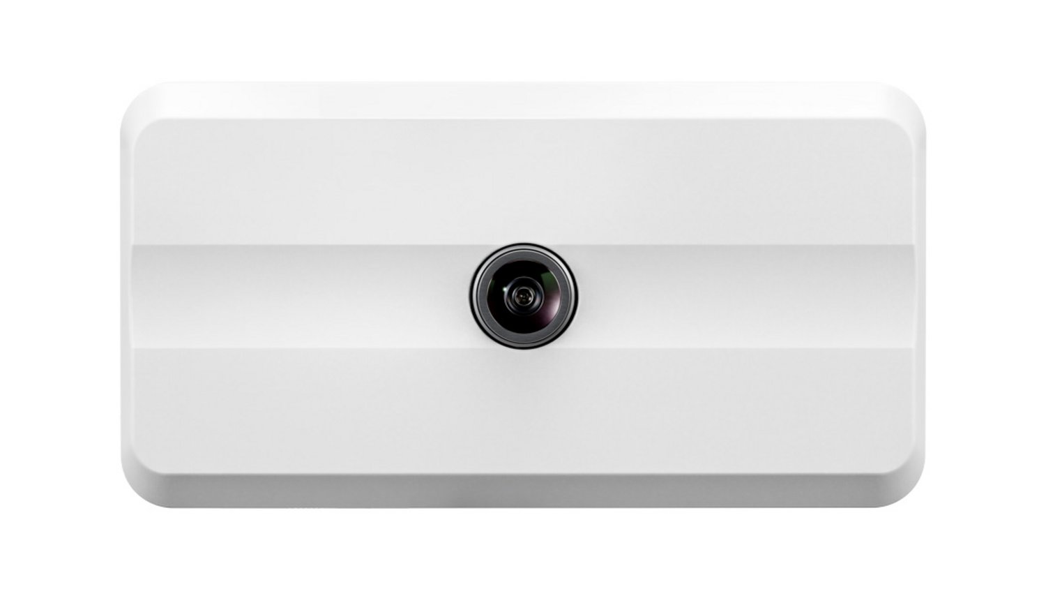 Front view of Xovis APF sensor with single lens in compact housing